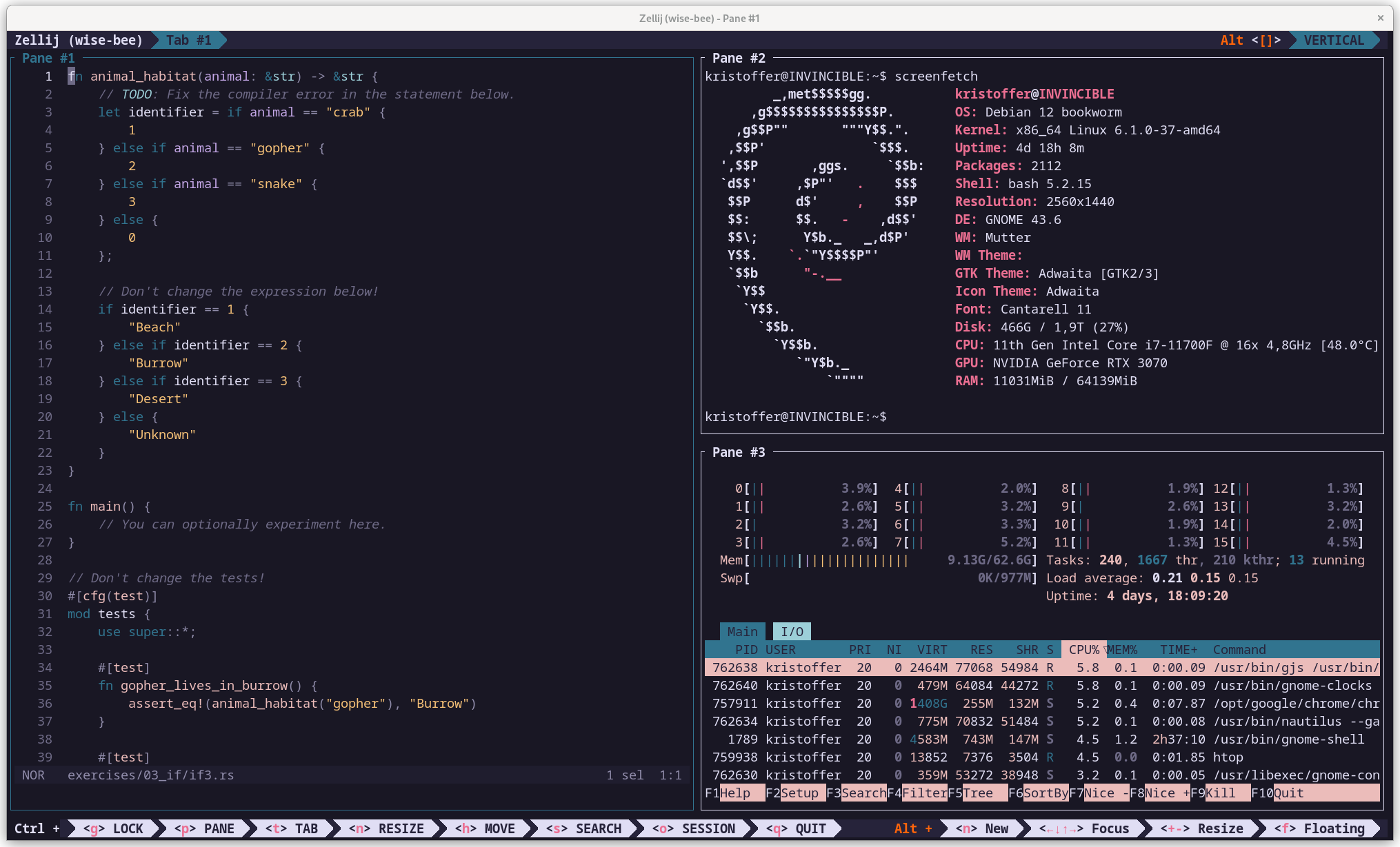 My Alacritty, Zellij, and Helix Development Setup